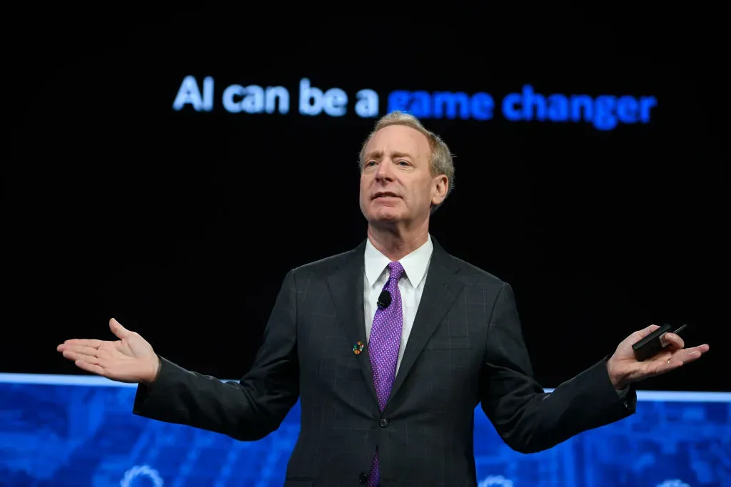 Illustration from TechCrunch: Microsoft's Brad Smith names UK AI Security Institute as best placed to lead global AI safety rules