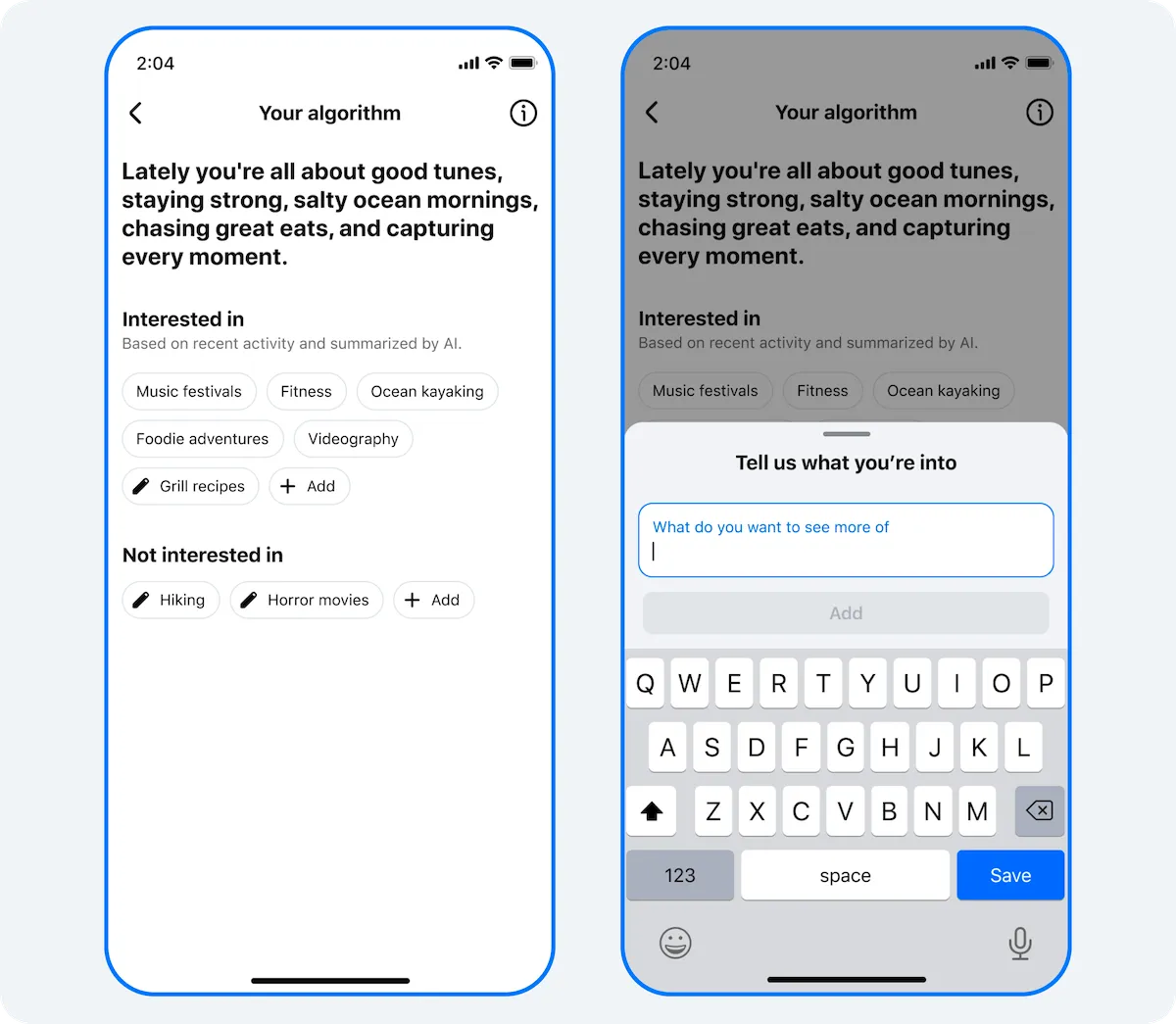 Illustration from TechCrunch: Facebook launches 'Your Algorithm,' using LLMs to turn typed requests into Feed and Reels ranking changes