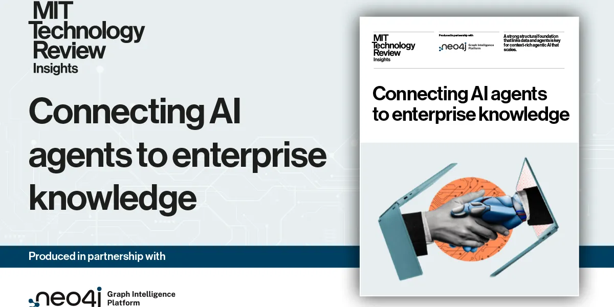 Illustration from MIT Technology Review: Neo4j-sponsored survey says 34% of enterprise agent projects reach production and blames missing organizational knowledge