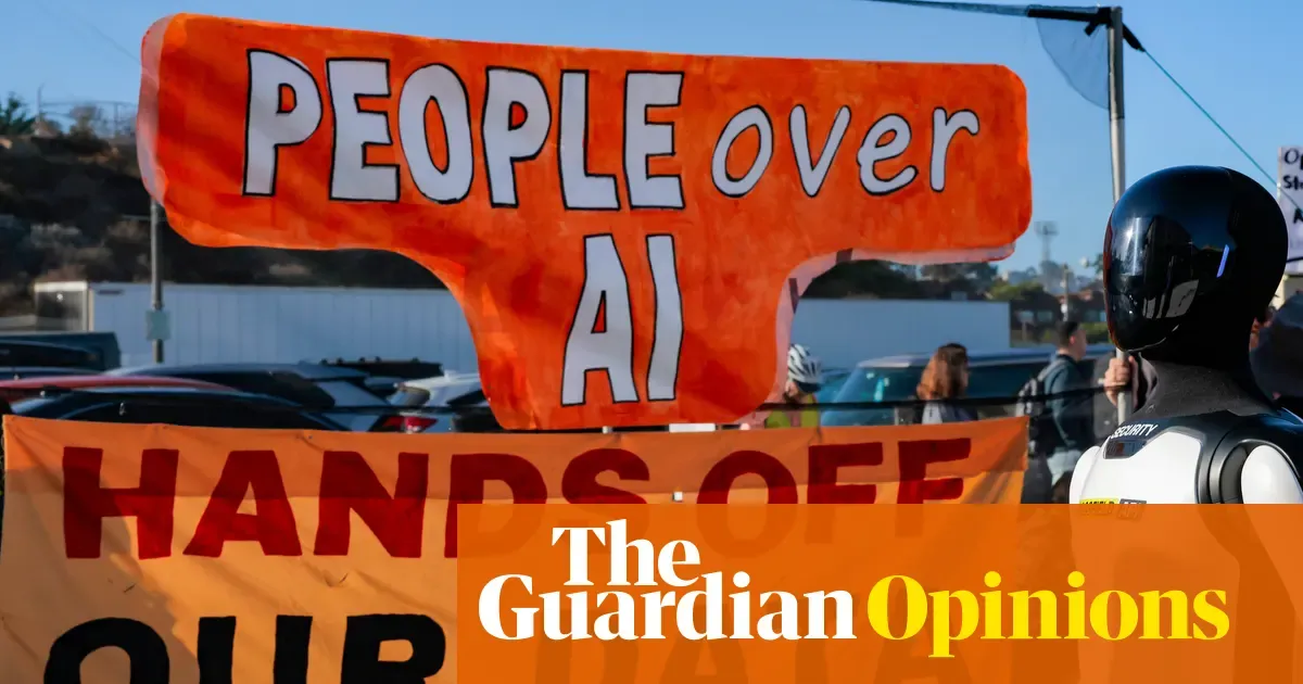 Illustration from the Guardian: Guardian column by psychologist Carly Dober argues heavy AI reliance weakens thinking and urges people to add deliberate friction