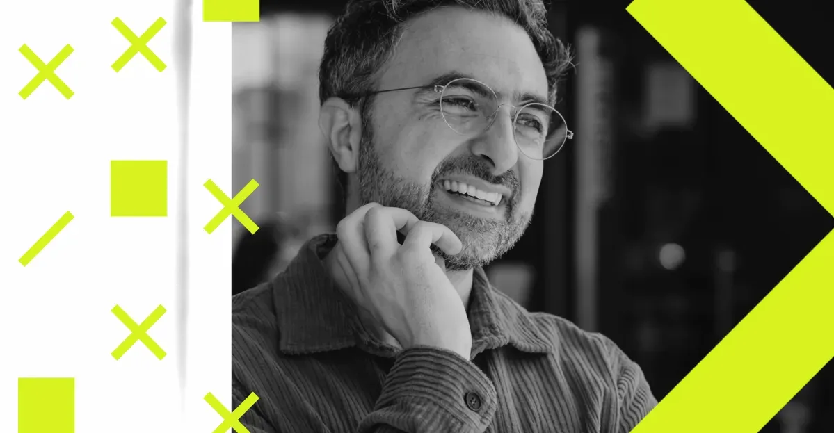 A photo illustration of Microsoft AI CEO Mustafa Suleyman.