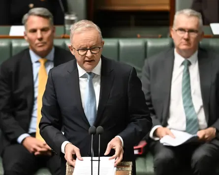 Prime minister Anthony Albanese speaks during question time in the House of Representatives at parliament House in Canberra on 27 October. Photograph: Lukas Coch/AAP