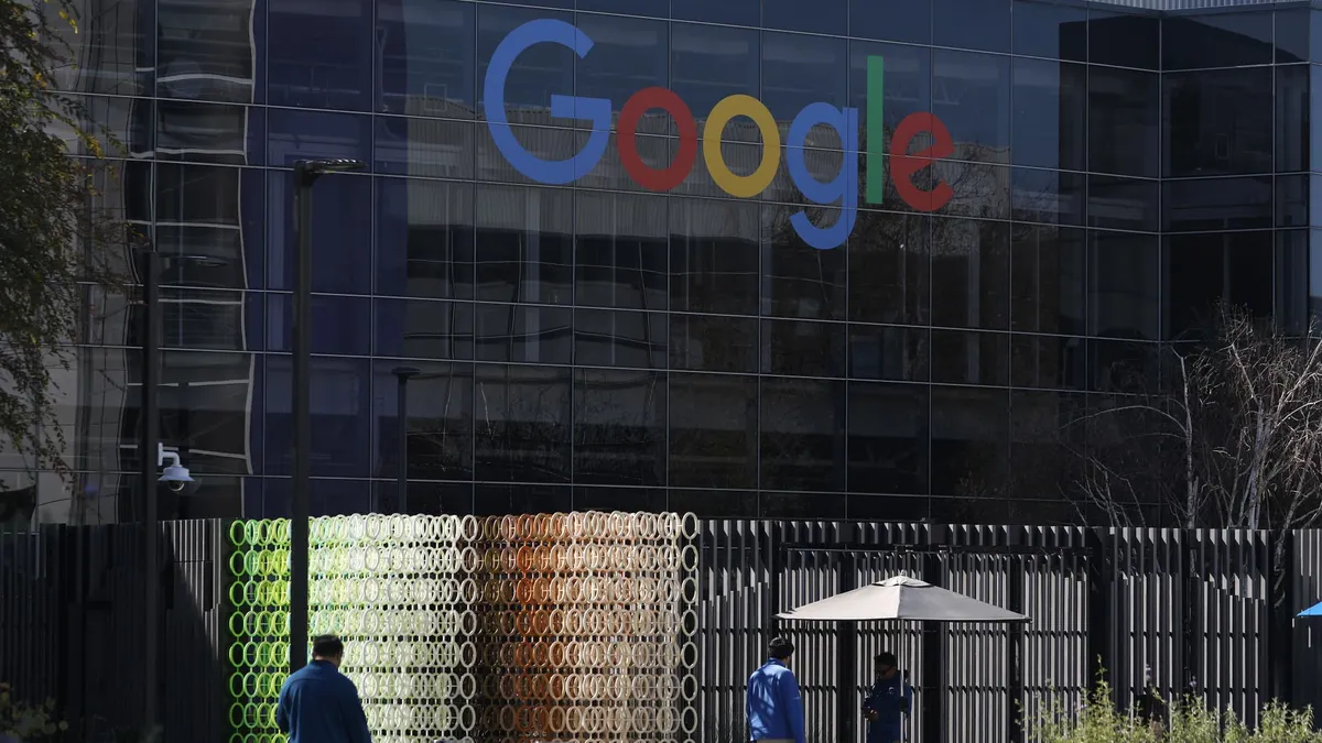 Illustration from CNBC: Alphabet shares fall more than 10% premarket after first Q3 double miss since 2022 as CFO links search slowdown to AI Mode
